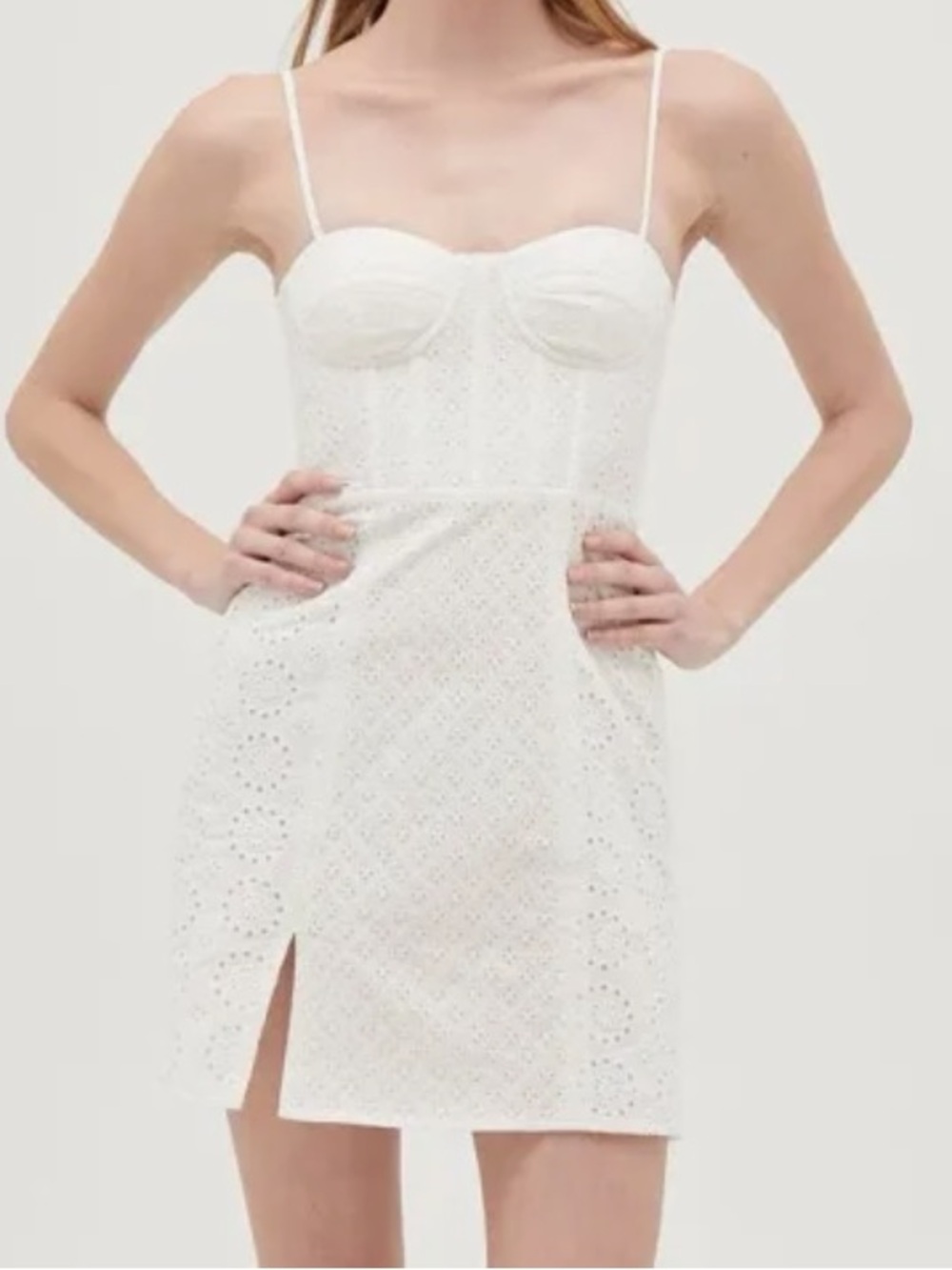 Hill House White Eyelet Bustier Mini